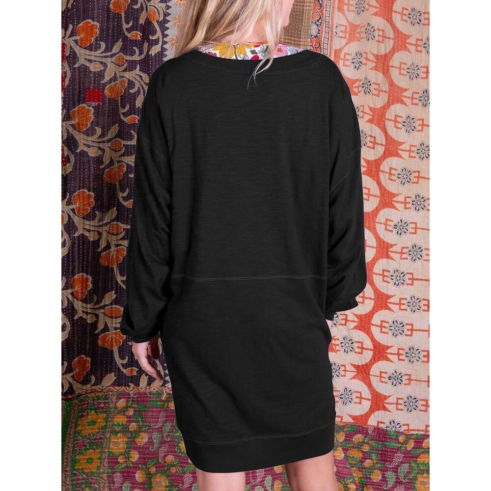 ✨Natural Life Black Long Sleeve V-Neck Pullover Shirt Charlie Sz XL Dress✨ - Picture 5 of 10
